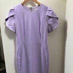 Calvin Klein Lavender Light Purple Tulip Sleeve Dress, Size 2